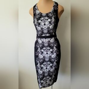 Artelier Nicole Miller Black Floral Dress Size 4